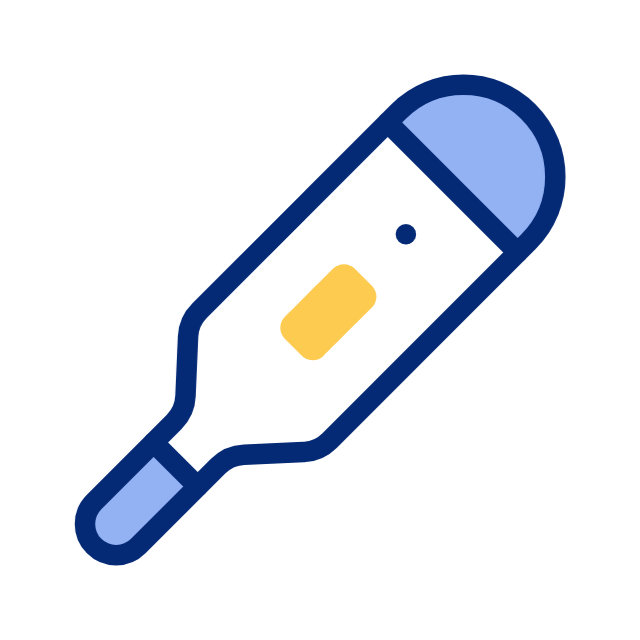 Ilustración de termómetro médico digital azul